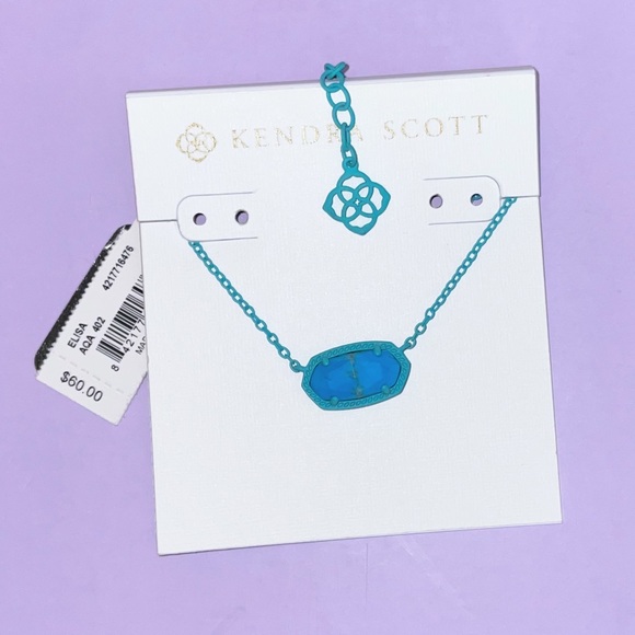 COPY - Aqua Howlite Elisa Matte necklace - Picture 2 of 2